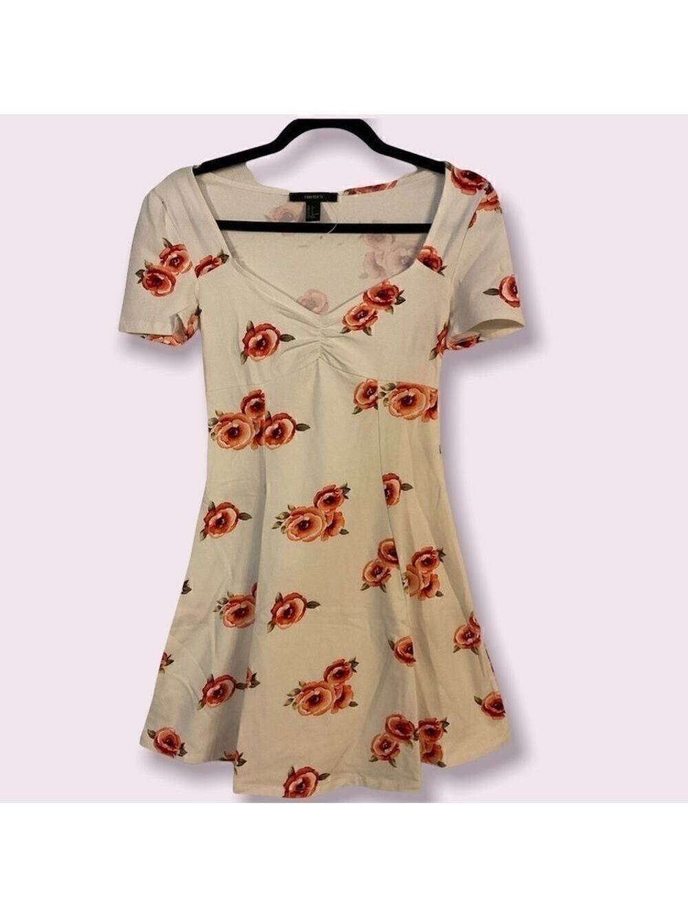 Forever 21 White Floral Dress Small